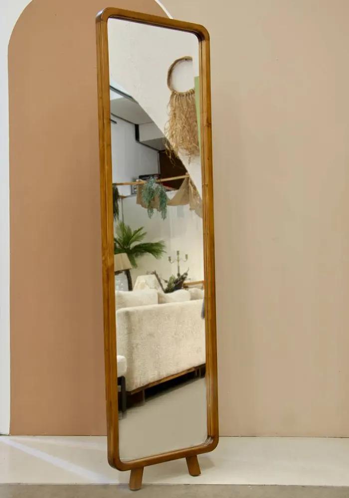 آینه ایستاده پایه دار چوبی