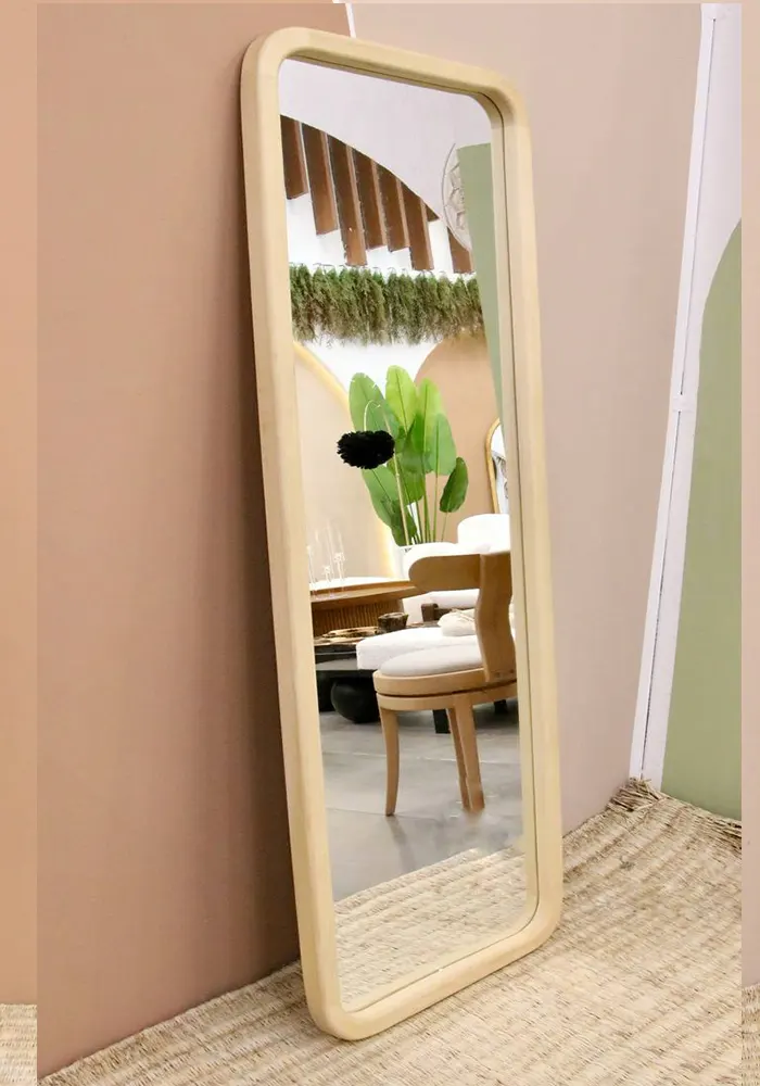 آینه ایستاده مستطیل چوبی