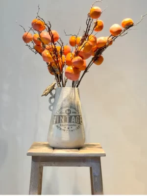 Patina vase with chain handle