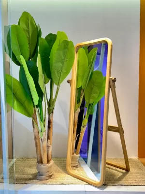 Rectangular pedestal full-length mirror