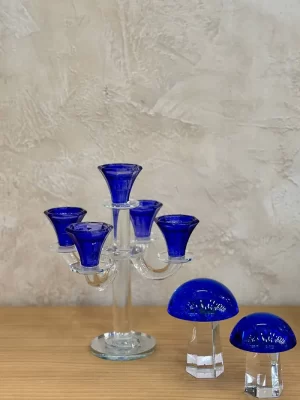 Five-flame crystal candlestick