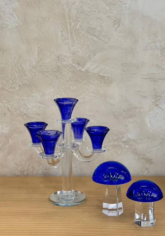 Five-flame crystal candlestick