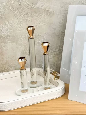 Crystal pen candlestick