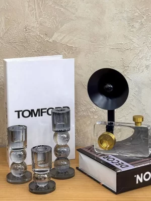 Three sizes of ball base candle holders