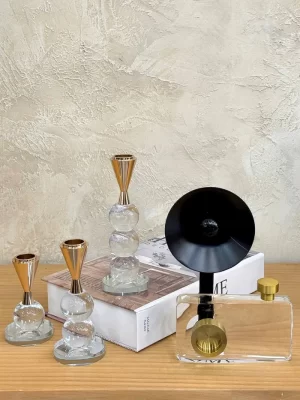 Crystal ball base candlestick