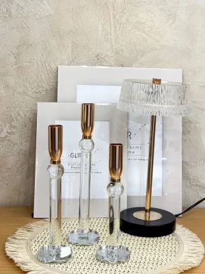 Crystal three-piece candlestick