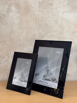 Black two-size photo frame