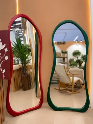 Irregular-shaped freestanding mirror