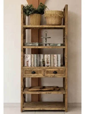 Five-tier wooden shelf